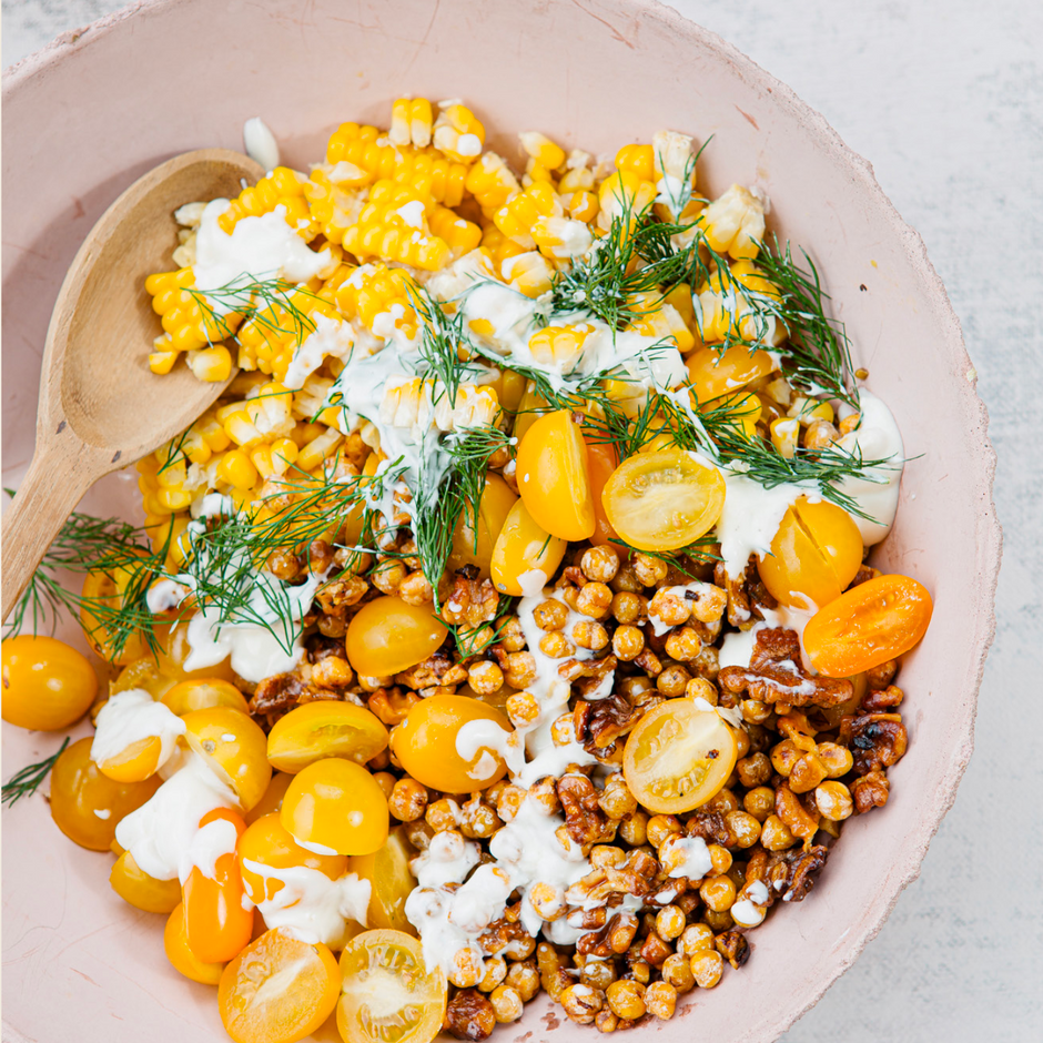 Golden Chickpea Corn Salad